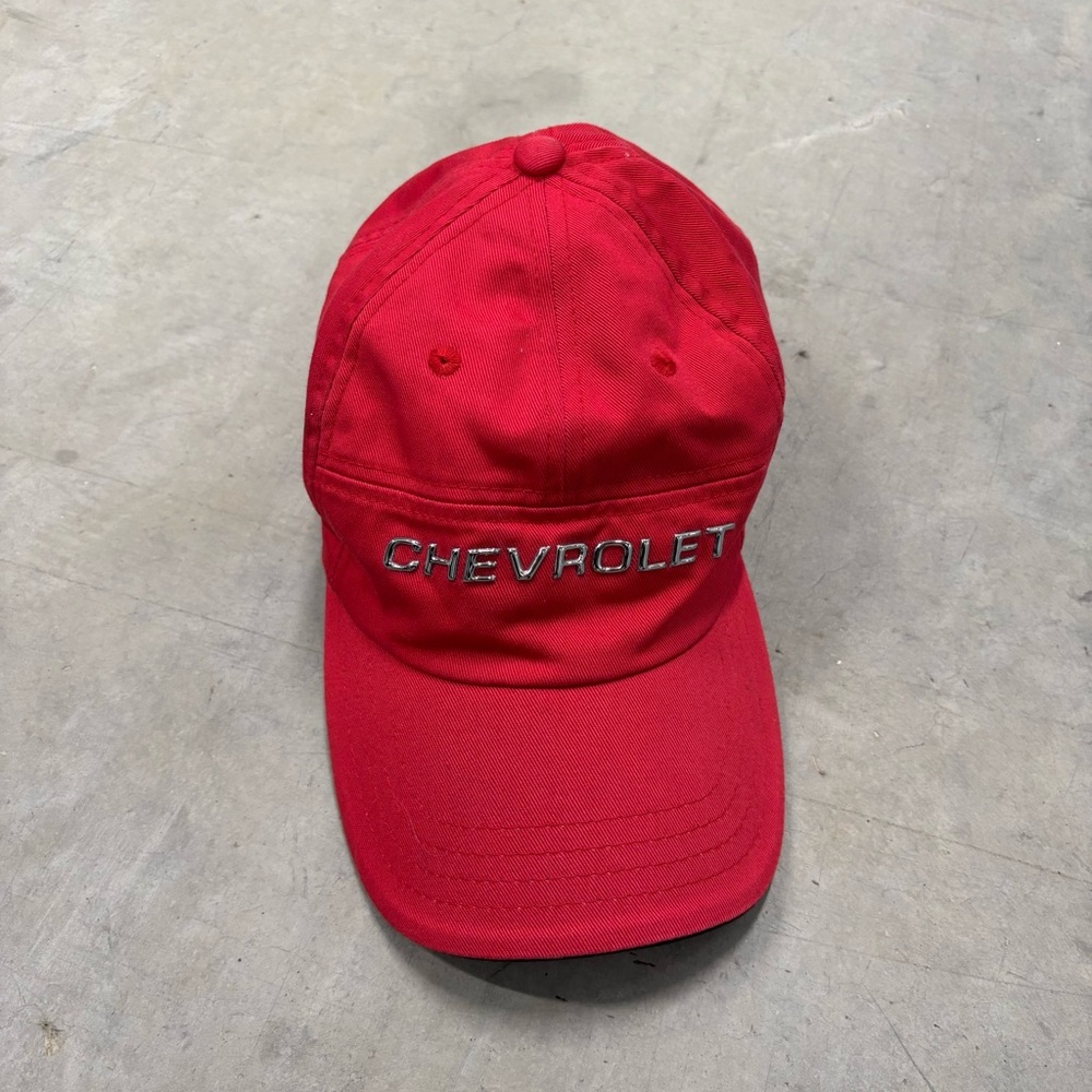 Chevrolet Cap Hat Red White Adjustable Strapback Unisex Casual